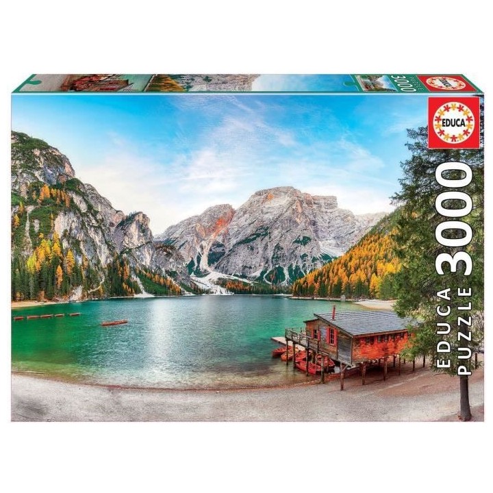 EDUCA - Puzzle - 3000 Lac braies en automne