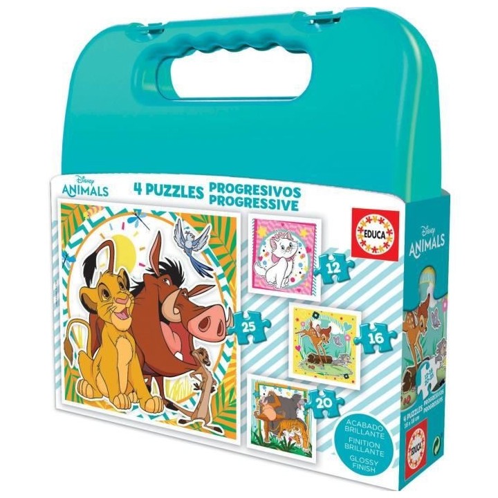 EDUCA - Puzzle - Mallette progressive Disney Animals