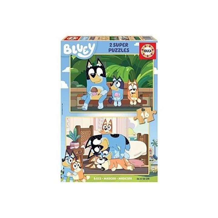 EDUCA - Bluey Puzzle bois 2x16