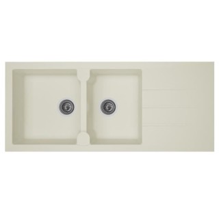 STRADOUR Evier cuisine a encastrer 2 bacs + 1 égouttoir Aloa - Résin