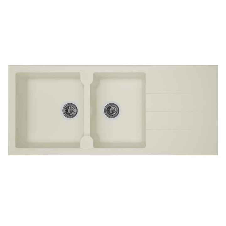 STRADOUR Evier cuisine a encastrer 2 bacs + 1 égouttoir Aloa - Résin