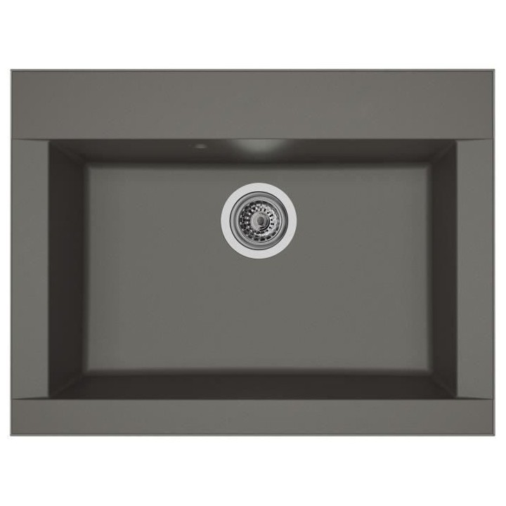 STRADOUR Evier cuisine a encastrer 1 bac sans égouttoir Hexo - Résin