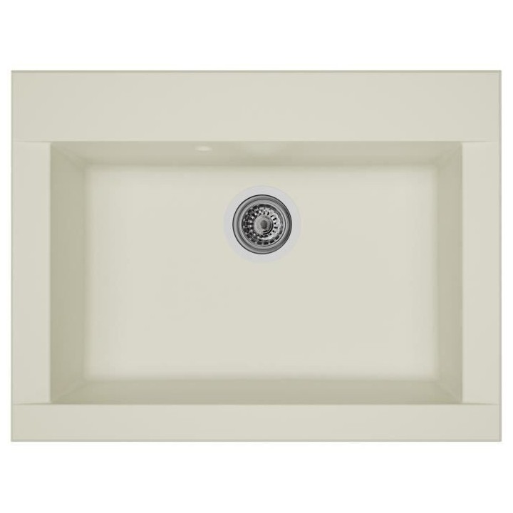 STRADOUR Evier cuisine a encastrer 1 bac sans égouttoir Hexo - Résin