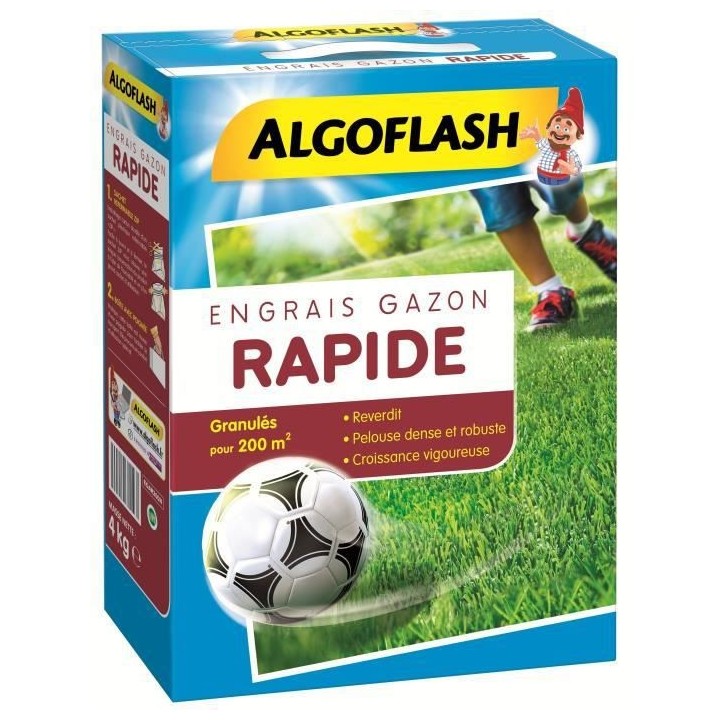 ALGOFLASH Engrais Gazon Action Rapide - 4kg