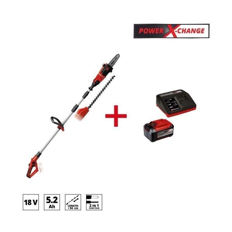 EINHELL - Outil multifonctions GE-HC 18 Li T + Starter Kit 5,2AH - Power X-Change