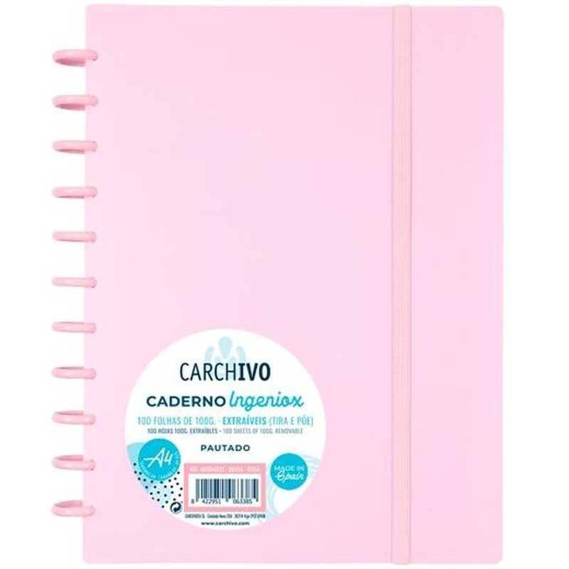 Cahier Carchivo Ingeniox Rose A4