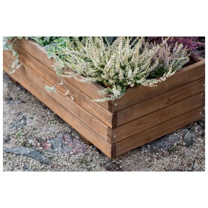 EKJU Bac a fleurs rectangulaire en pin du nord de l'Europe - 80 x 40 x