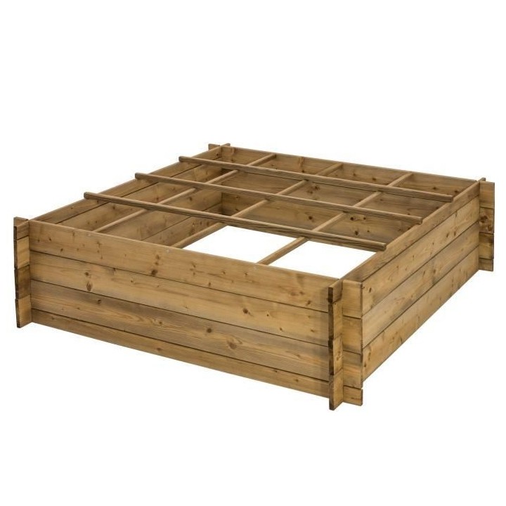 EKJU - Carré potager 16 séparations en pin du Nord de l'Europe FSC t