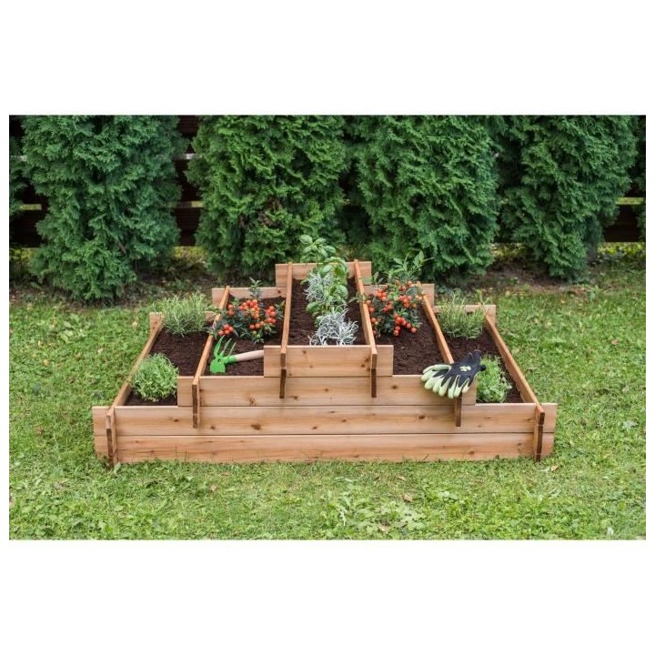 EKJU - Carré potager en espalier en pin du Nord de l'Europe FSC teint