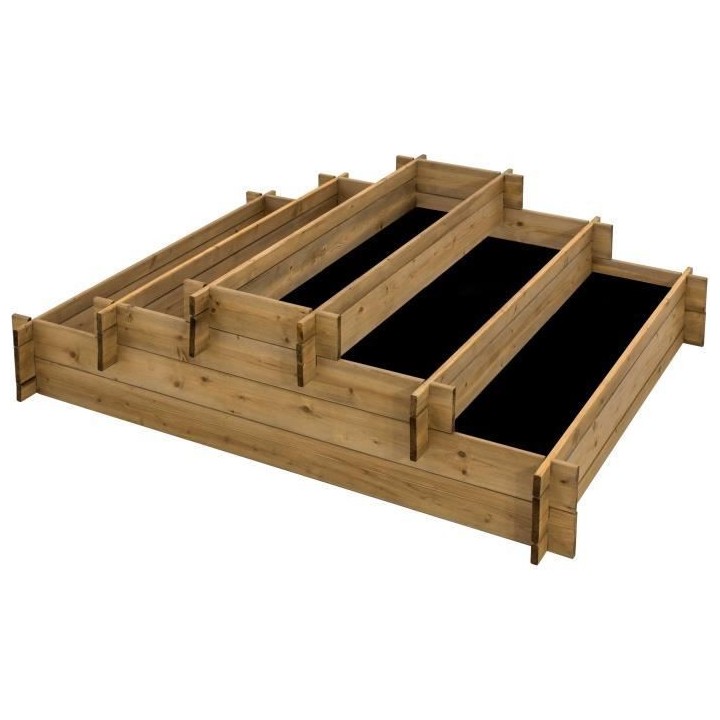 EKJU - Carré potager en espalier en pin du Nord de l'Europe FSC teint