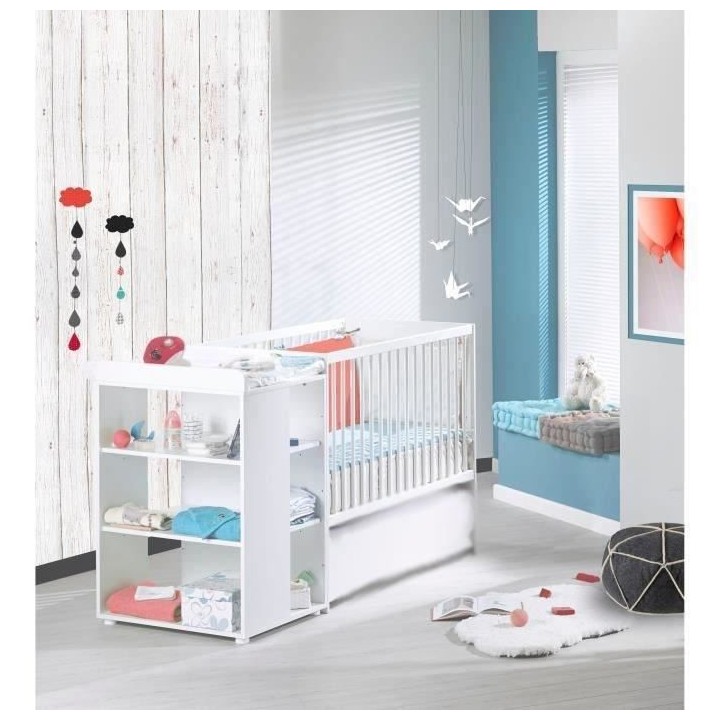 SAUTHON ELOI Lit Combiné 3 en 1 Évolutif 60 x 120 en 90x190 cm - Bla