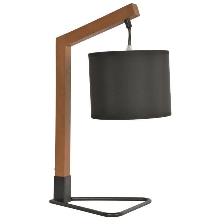 COREP Lampe trépied - Bois et métal peint - H 44 x L 21 x Ø 17 x P