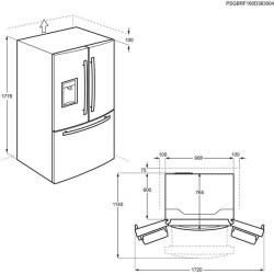 ELECTROLUX EN6086MOX-Réfrigérateur multiportes-536 L (417 + 119 L)-Froid total no frost-A++-L 91,2 x H 177,6 cm-Inox