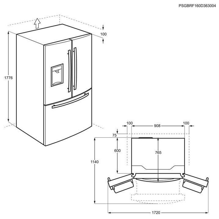 ELECTROLUX EN6086MOX-Réfrigérateur multiportes-536 L (417 + 119 L)-F