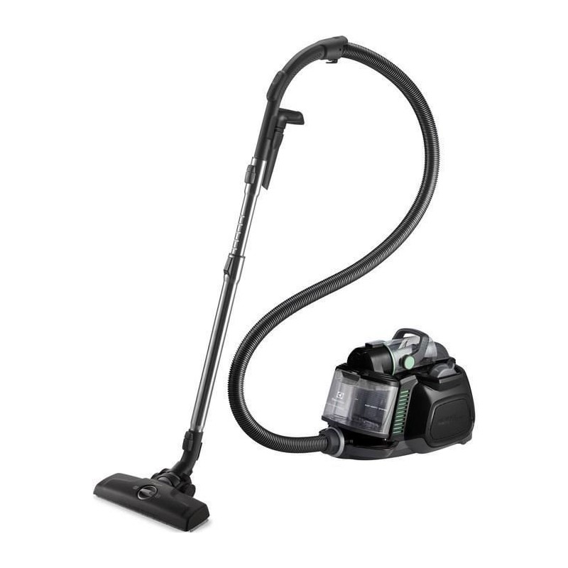 ELECTROLUX Silent Performer Eco ESPC7GREEN - Aspirateur traineau sans sac - 1,4L - rayon 9m - 72dB - 4 accessoires - Noir