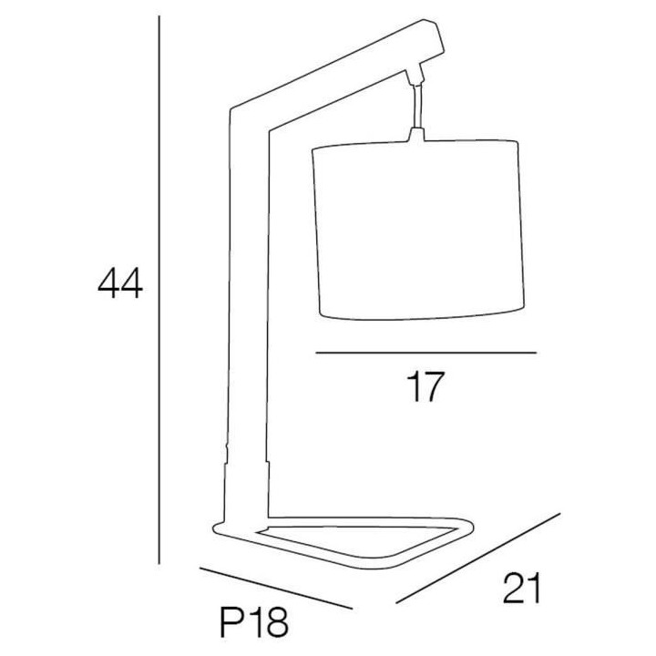 COREP Lampe trépied - Bois et métal peint - H 44 x L 21 x Ø 17 x P