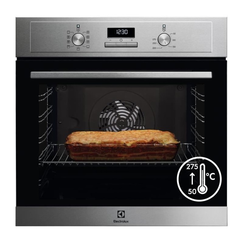 ELECTROLUX EOF3C40X - Four électrique encastrable catalyse chaleur tournante pulsée - Inox - 72 L - Classe A+