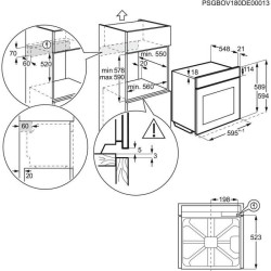 Four électrique encastrable pyrolyse chaleur pulsée - ELECTROLUX - EOF6P41X - Inox - Porte froide - 68 L - Classe A+ - Ecran L