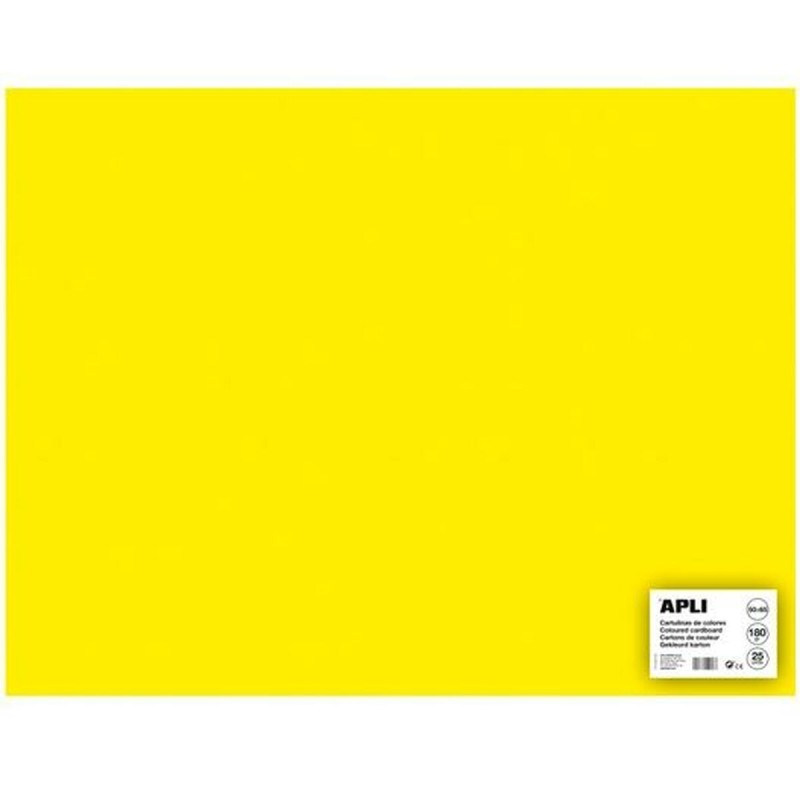 Papiers carton Apli Jaune 50 x 65 cm (25 Unités)