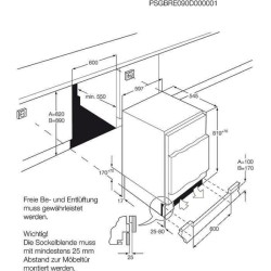 Electrolux LFB3AF82R - Réfrigérateur Table Top Encastrable - 109L (93 + 16) - Froid Statique- L 60 x H 82 cm - Fixation Pantog