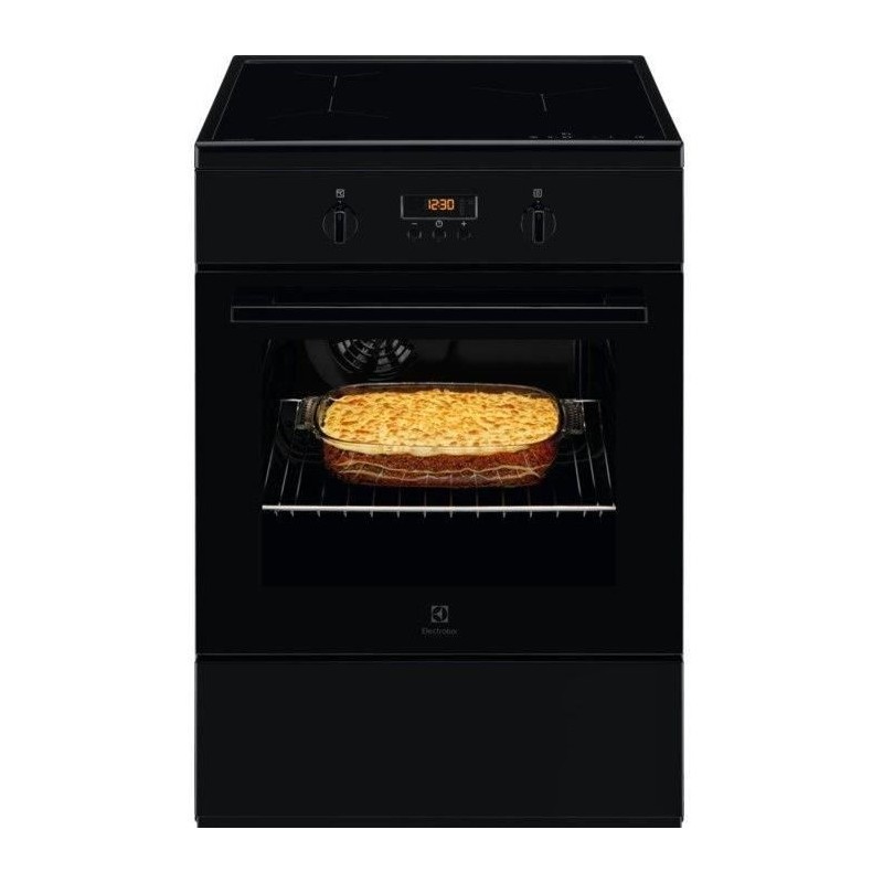 ELECTROLUX LKI648544K - Cuisiniere induction 60x60cm - 3 foyers - Four chaleur pulsée - 54L - Pyrolyse - Noir