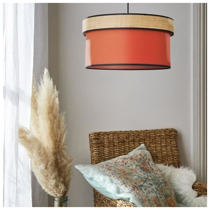 COREP Suspension tambour effet vague - Percale - H 21 x Ø 46 cm - Tom