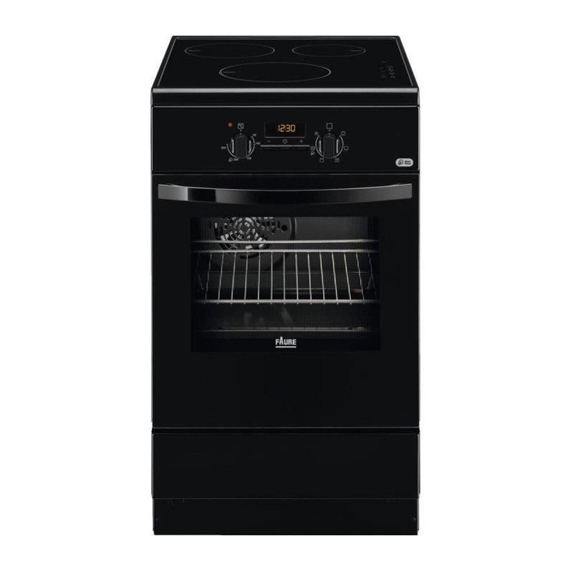 FAURE FCI57311BA – Cuisiniere 50x60 – Induction 3 foyers - Four catalyse – Chaleur pulsée - Livré avec câble - Noir