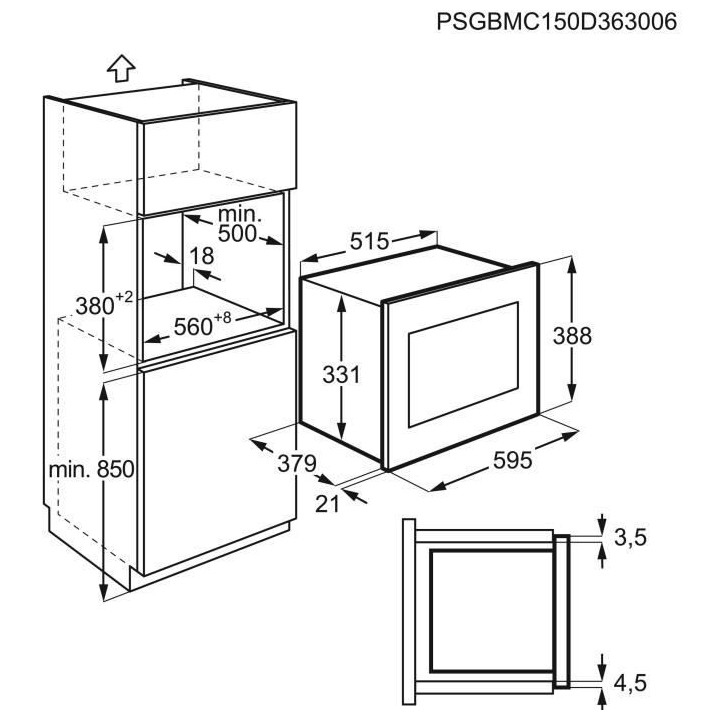 Micro-ondes électronique tout intégrable ELECTROLUX - CMS4253TMX - 2