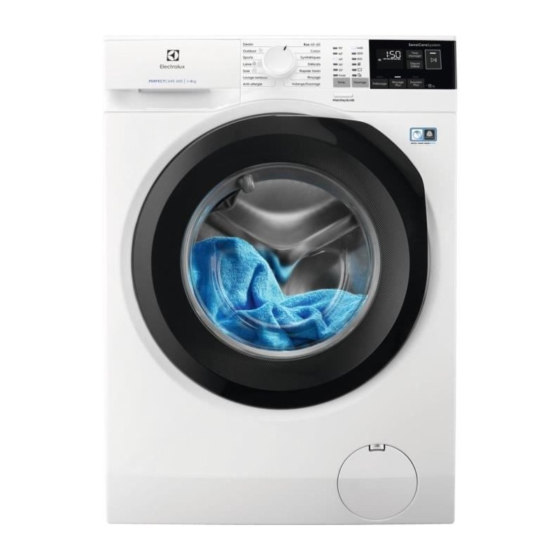 Lave-linge hublot ELECTROLUX EW6F1410BS - 10 kg - Moteur induction - 1200 trs/min - Blanc