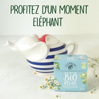 ELEPHANT Infusion Bio Relax avec Théiere Eléphant en porcelaine - 20