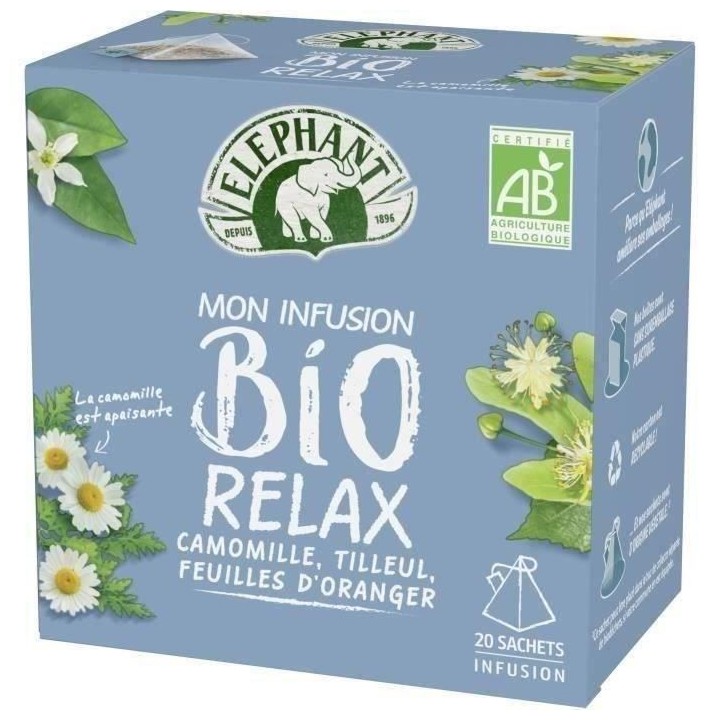 ELEPHANT Infusion Bio Relax avec Théiere Eléphant en porcelaine - 20