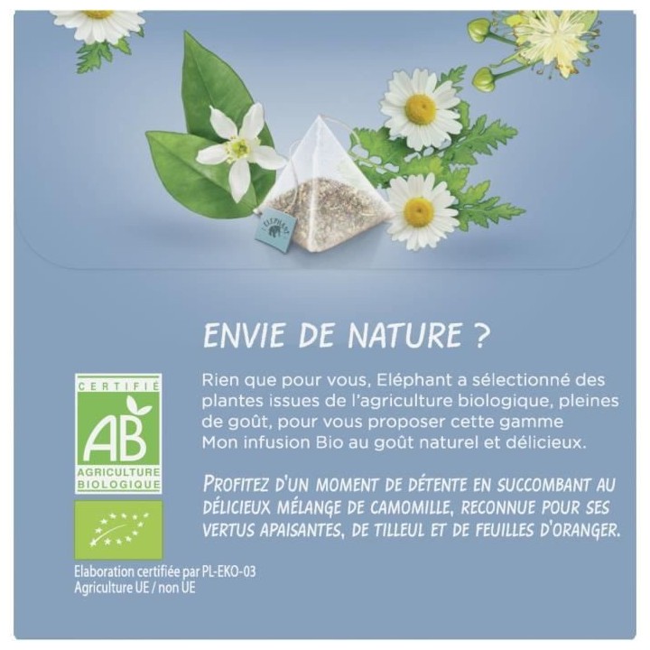 ELEPHANT Infusion Bio Relax avec Théiere Eléphant en porcelaine - 20