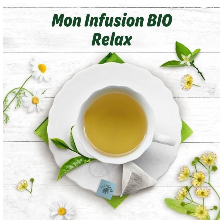 ELEPHANT Infusion Bio Relax avec Théiere Eléphant en porcelaine - 20