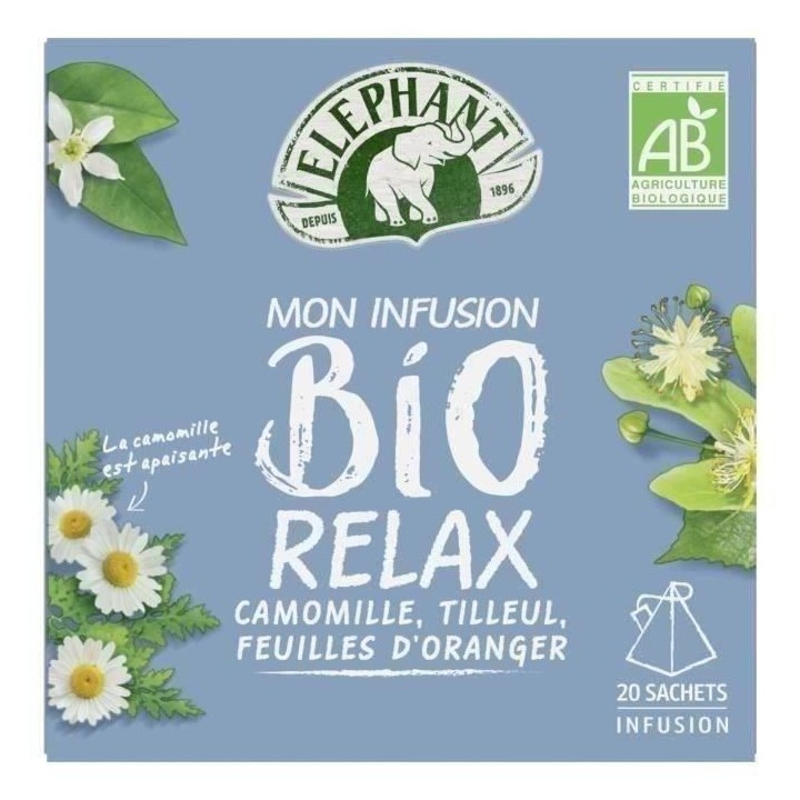 ELEPHANT Infusion Bio Relax avec Théiere Eléphant en porcelaine - 20