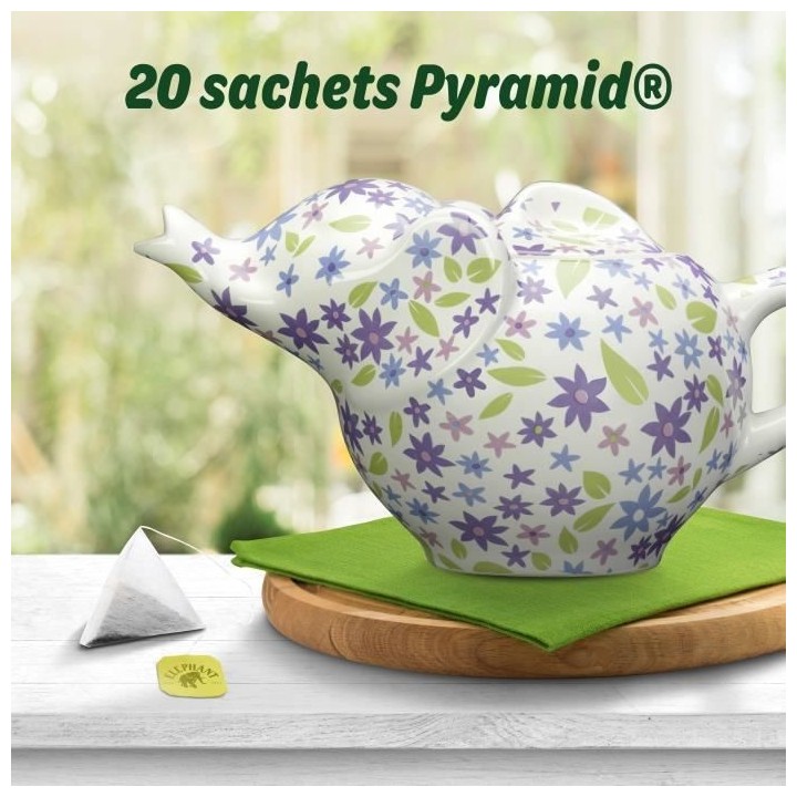 ELEPHANT Infusion Bio Gingembre Citron Avec Théiere Eléphant en porc