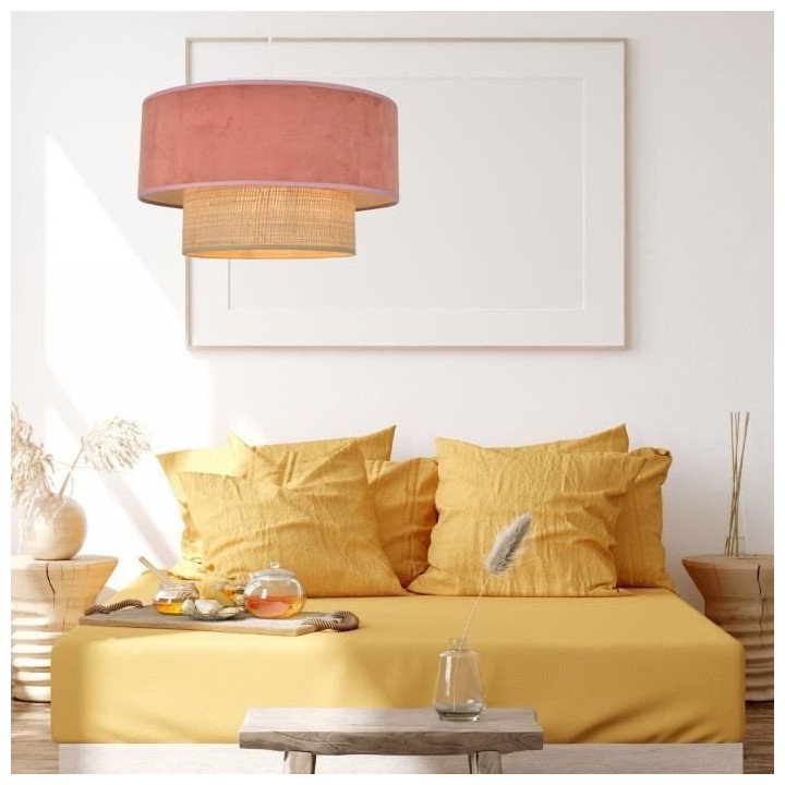 COREP Suspension tambour effet vague - Percale - H 21 x Ø 46 cm - Tom