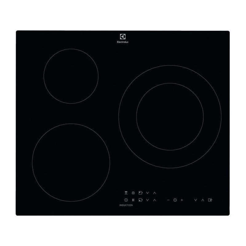 Plaque de cuisson induction - ELECTROLUX - 3 zones - L 59 x P 52 cm - CIT60331CK - 7350 W - Revetement verre - Noir