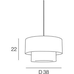 COREP Suspension tambour effet vague - Percale - H 21 x Ø 46 cm - Tomette - Made in France