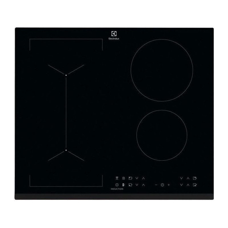 Table de cuisson ELECTROLUX - 4 foyers - L60 x 67,80 cm - LIV6343 - 7350W - Revetement verre - Noir