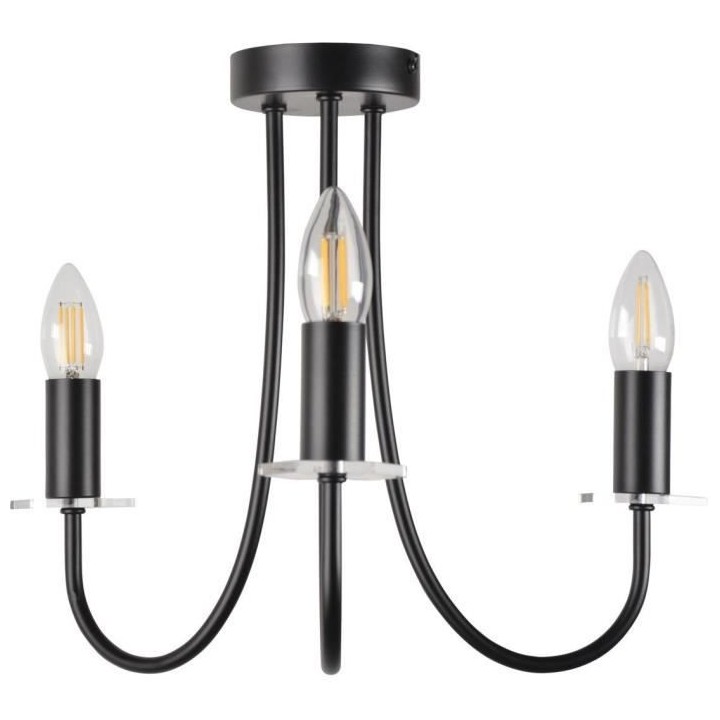 COREP Lustre 3 lumieres - Métal peint - Ø 42 cm - Noir