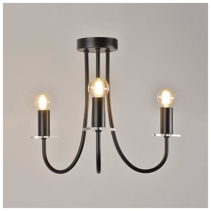 COREP Lustre 3 lumieres - Métal peint - Ø 42 cm - Noir