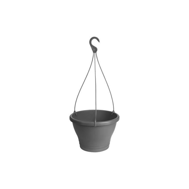 ELHO Pot de fleurs a suspendre Corsica 30 - Gris anthracite - Extérieur & Balcon - Ø 29,4 x H 21,1 cm