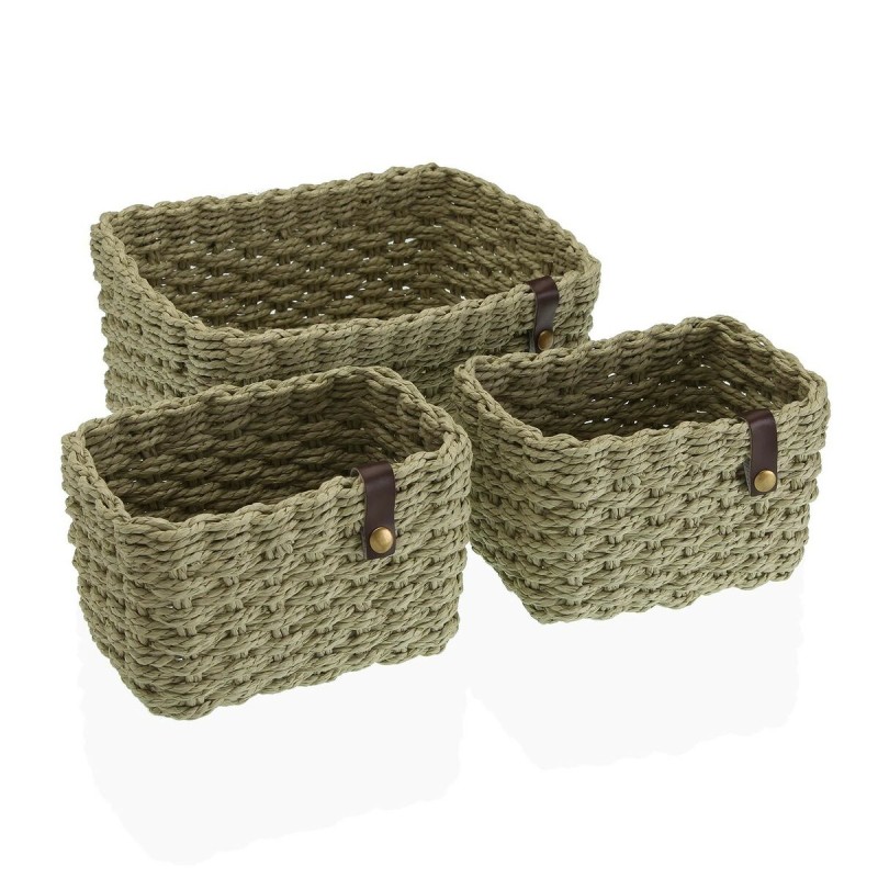 Set de basket Versa Vert Papier 19 x 12 x 26 cm