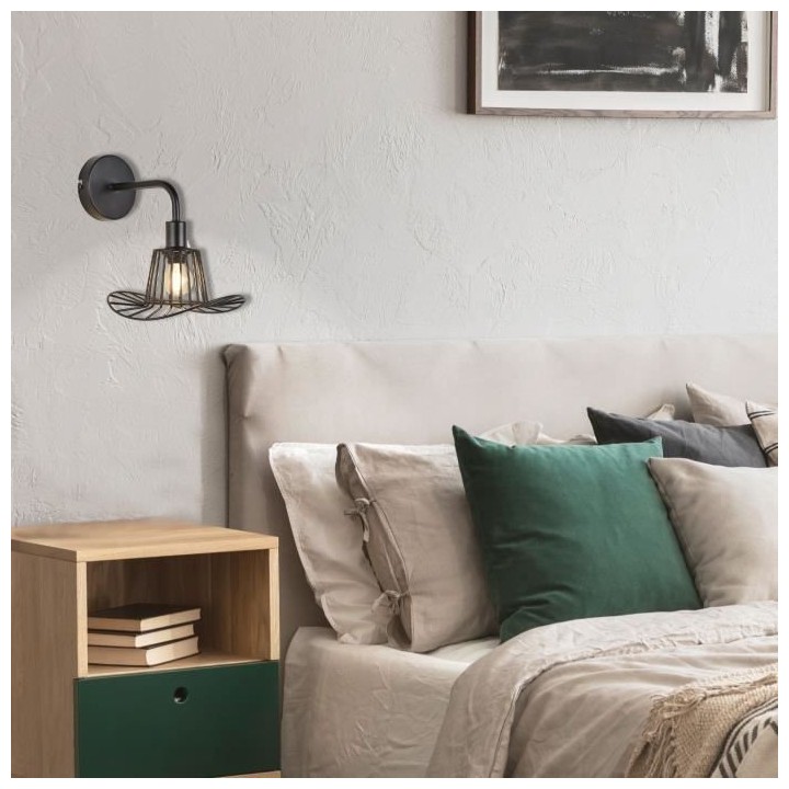 COREP Applique base ronde - Métal peint avec abat-jour - H 23,5 x Ø