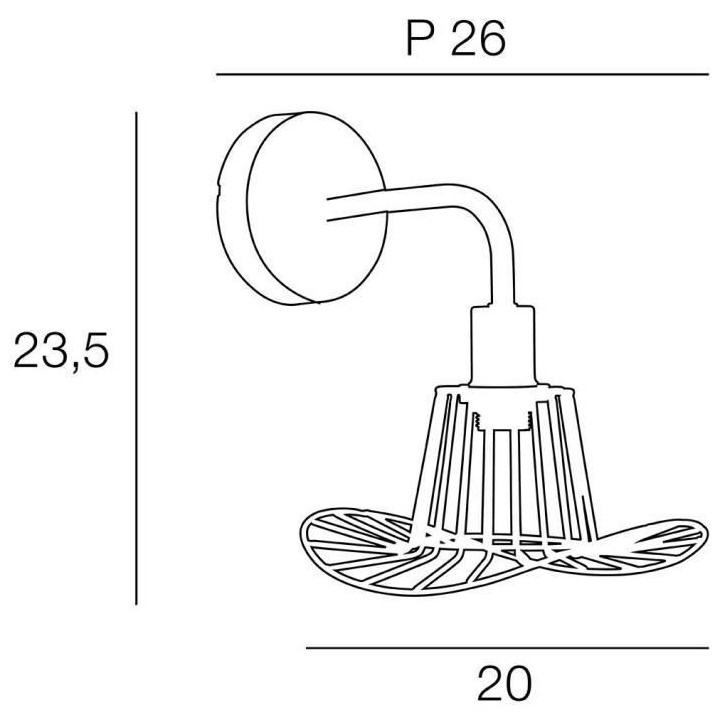 COREP Applique base ronde - Métal peint avec abat-jour - H 23,5 x Ø