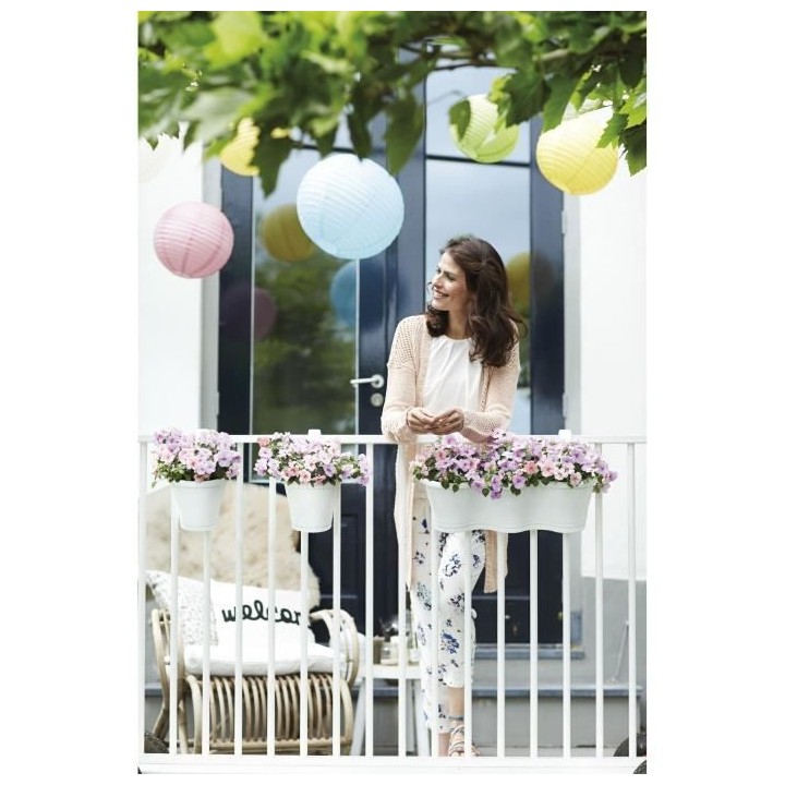 ELHO Jardiniere de balcon Corsica Simple - Blanc - Extérieur & Balcon