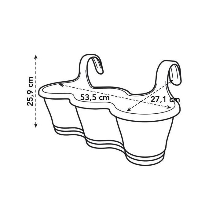 ELHO Balconniere Corsica Trio L 27.1 x W 53.5 x H 25.9 cm - Taupe