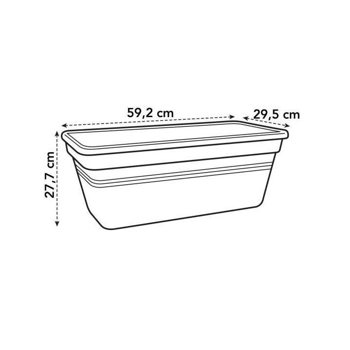 ELHO Jardiniere Green Basics 60 - Vivre noir - Extérieur - XXL - L 29