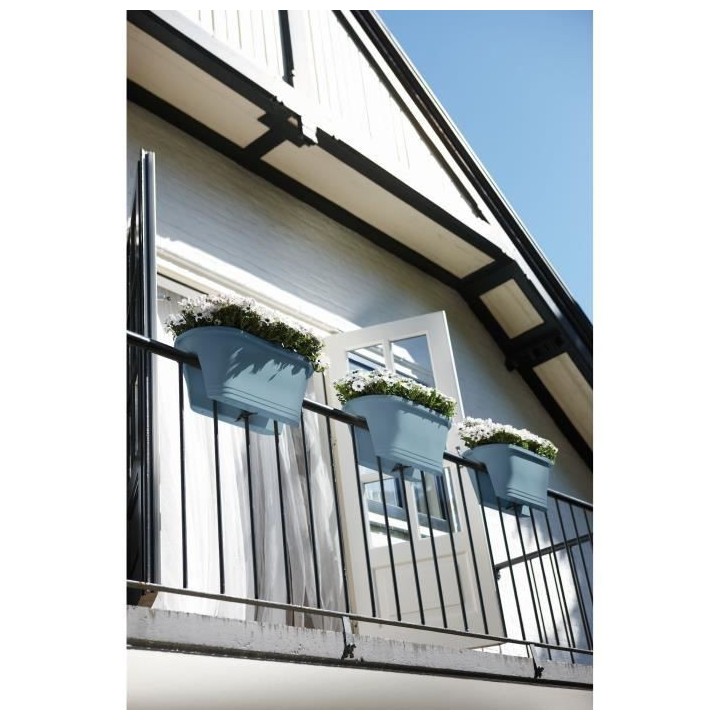 ELHO Bac de balcon Corsica Flower Bridge 60 - Bleu vintage - Extérieu