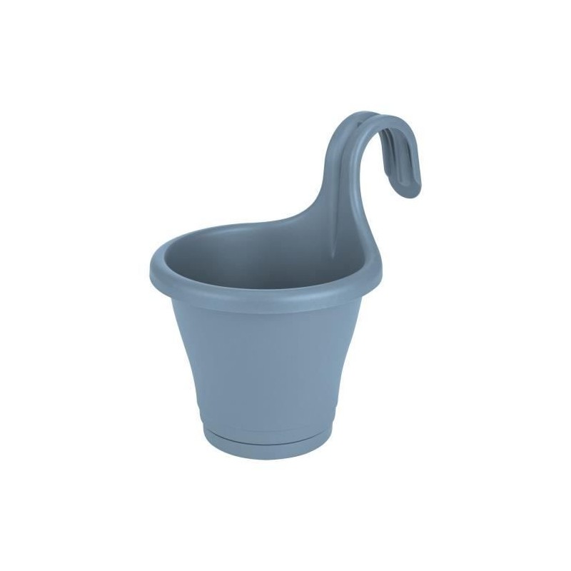 ELHO Jardiniere de balcon Corsica Simple - Bleu vintage - Extérieur & Balcon - L 19,4 x W 27,1 x H 25,9 cm